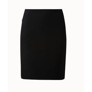 Akris Black Wool Blend Pencil Skirt 4 Hem Slits Front & Side Zippers 6